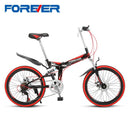 Forever Foldable Mountain Bicycle 7 Speed Shimano Accessories 22 Inch Dual Shock Trail Folding Bike