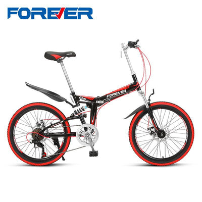 Forever Foldable Mountain Bicycle 7 Speed Shimano Accessories 22 Inch Dual Shock Trail Folding Bike