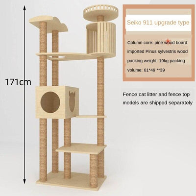 Rack Wood Large Climbing Solid Nest Integrated Villa Tree House Cat Tower Platform