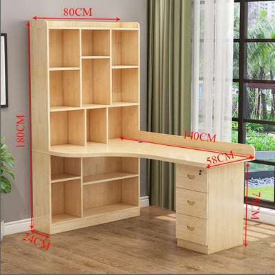 IN STOCK Solid Wood Bookshelf Combination Corner Children's Learning Home Student Computer Desktop