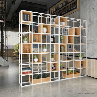 Bookshelf Nordic Iron Floor Living Room Bookcase Simple Multi-layer Storage Display Rack