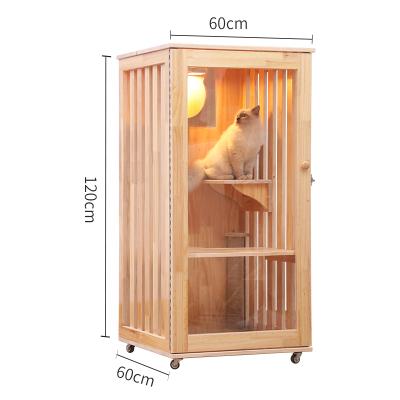 Cat House Cage Villa Solid Wood Household Cabinet Indoor Three-storey Luxury Nest Apartment