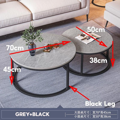 SENBIJU Small Coffee Table Nordic Side Table Round coffee table With Roller