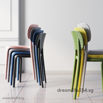 Plastic chair back adult thickened family Nordic dining chair student learning desk stool bedroom