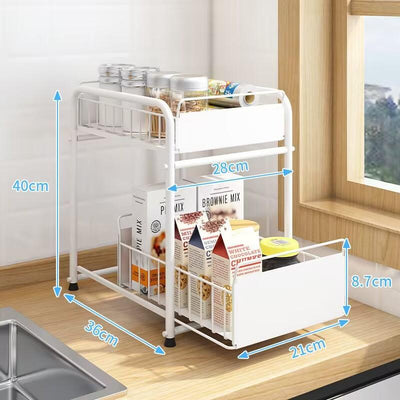 CAGK SG Stock Kitchen Cabinet Storage Multilevel Kitchen Storage Shelf Cupboard Cabinet Microwave