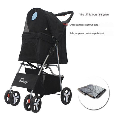 Foldable Pet Stroller Dog Detachable Cart with 4 Wheels