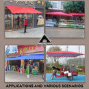 Outdoor Umbrella Parasol Stall Big Square Cloth Flat Folding Rainproof Shed Courtyard Shop