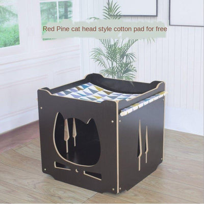 Pet Cat Cage With Hammock Nest Cat House Closed Delivery Room Tree Combination Cat Crawler Toys