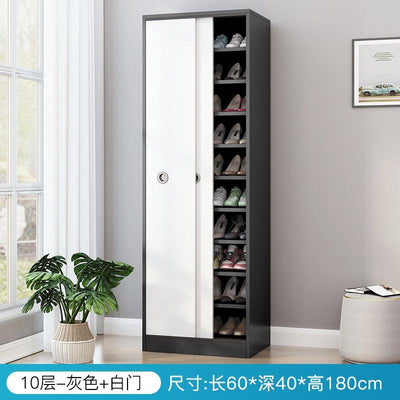 Shoe Rack Home Entrance Simple Modern High Vertical Sliding Door Shoe Rack Balcony Storage Solid