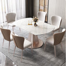 Light Luxury Rotary Telescopic Round Dining Table With Rotary Table Multifunctional Rock Plate