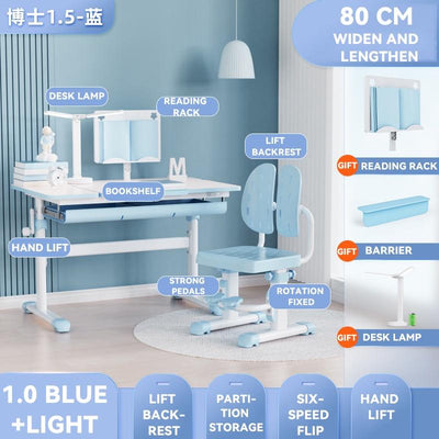 Ergonomic Kids Study Table Children Kids Table and Chair Set, Height Adjustable Student Study Table