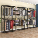 Frame Clothing Shop Display New Home Iron Double-decker Display Cabinet Floor Clothes Shelf Hanger