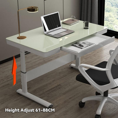 Desiny Height Adjustable Desk Glass Standing Desk Moveable Height Adjustable Table Study Table With