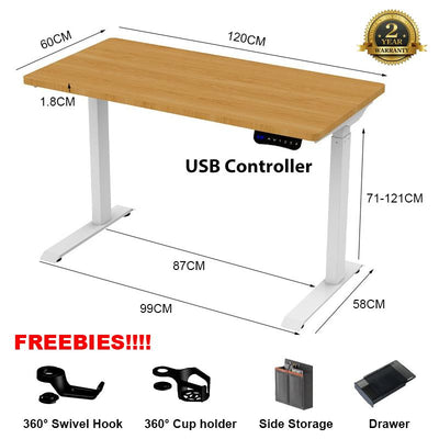 OROR Electric Height Adjustable Table With 4 Memory Height Standing Desk Study Table