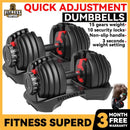 Adjustable Dumbbell Home Gym Fitness equipment (24kg/ 40kg) Ready Stock