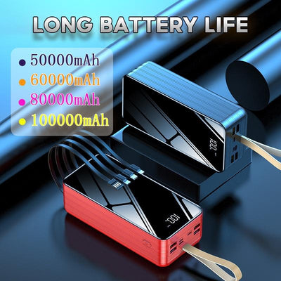 【True Capacity】Powerbank 50000 Mah 60000 80000 100000mah | Multi-port | Fast And Large Capacity