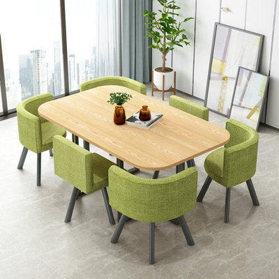 Nordic 1 Table And 6 Chairs Marble Dining Table Combination Home/ Small Apartment Office Conference