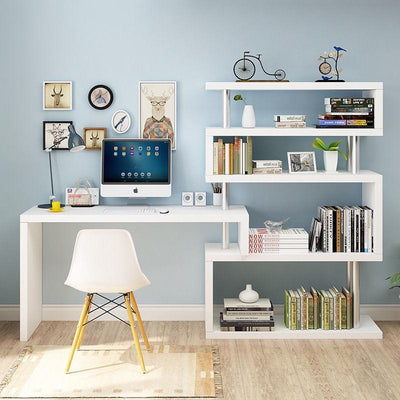 Corner Desktop Computer Table Home Desk Bookshelf Combination Bedroom Table Simple Modern Bookcase