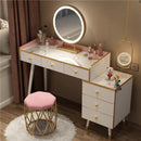 Nordic Dressing Table With Mirror Light Luxury Style Make Up Table Bedroom Storage Cabinet