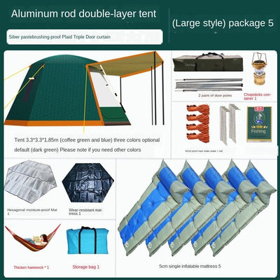 Adventure Camel Outdoor Full-automatic Thickened Rainstorm-proof Camping Aluminum Rod 3-4-person