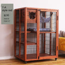 Cage Home Japanese Solid Wood Apartment with Toilet Luxury Cabinet Cat Nest House Villa