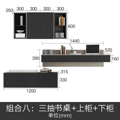 Desk Bookshelf Combination Nordic Simple Modern Small-family Computer Table and Study Table-top Desk