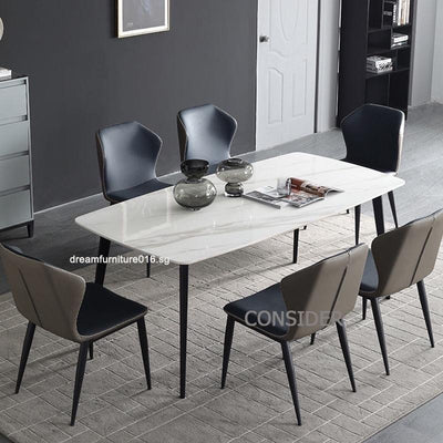 Light Luxury Gloss Dining Table And Chair Set Dining Chair