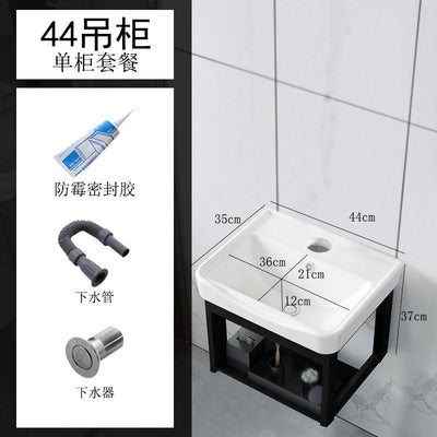 Family Small Toilet Basin Cabinet Combination Wall Mounted Ceramic Washstand Mini Balcony Simple