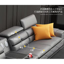 Italian Cowhide Sofa Modern Adjustable Usb Charging Comfortable L-shaped Sofa Set Russian Solid Wood