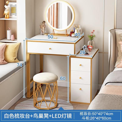 YICHANG Dressing Table With Mirror Light Luxury Style Vanity Table Bedroom Makeup Table With LED