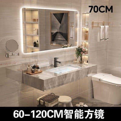 Modern Bathroom Cabinet Customized Stone Plate Ceramic Basin Wash Basin Integrated Hotel Toilet