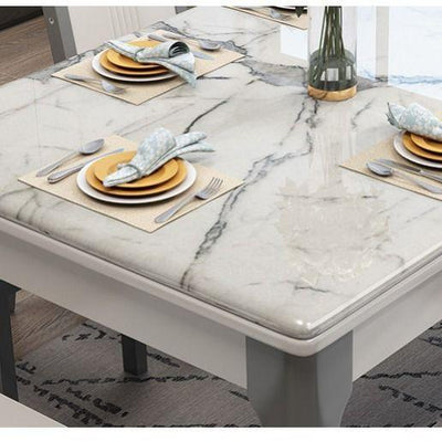 【YUEHUA】marble dining table small apartment modern minimalist household solid wood rectangular