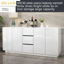 Side Cabinet Modern Minimalist Tea Cabinet Multi-functional Paint Cabinet White Cupboard Kitchen