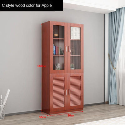 SENBIJU Bookshelf Modern Shelf Living Room Cabinet Glass Door Locker Simple Bookcase Free