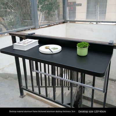 BEIMU Balcony Hanging Table Railing Metal Aluminum Alloy Folding Table Modern Home Bar Wall Hanging