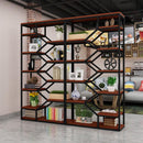 💚 Living Office Wrought Iron Bookshelf Room Floor Screen Simple Multi-layer Partition Wall Shelf 💚