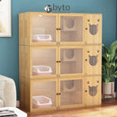 Byto Solid Wood Cat Cabinet Luxury Villa Cage Cat Cabinet Multi-layer Pet Cabinet