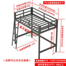 Double Decker Loft Bed Elevated Bunk Black Iron Metal Frame for Home Student Domintory