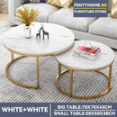 2 In 1 Nordic Coffee Table Modern Light Luxury Round Side Table Set Living Room Sofa Tea Table