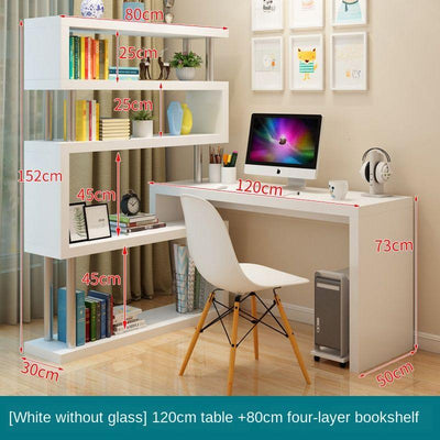 Computer Desktop Home Desk Bookshelf Combination Office Bedroom Writing Student Modern Simple