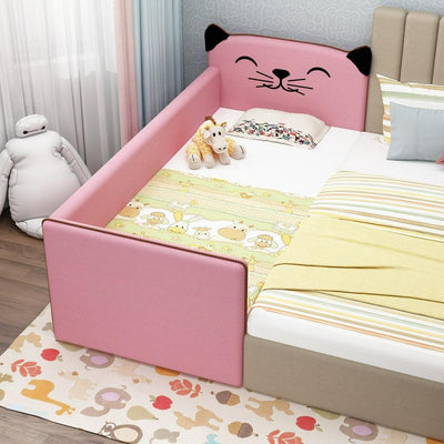 IN STOCK Solid Wood Children's with Guardrail Widened Adult Small Big Bed Crib Yanbian Stitching