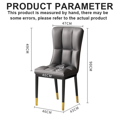 DF Nordic Dining Chair With Gold Foot Restaurant PU Leather Waterproof Leisure Chair,Modern Home