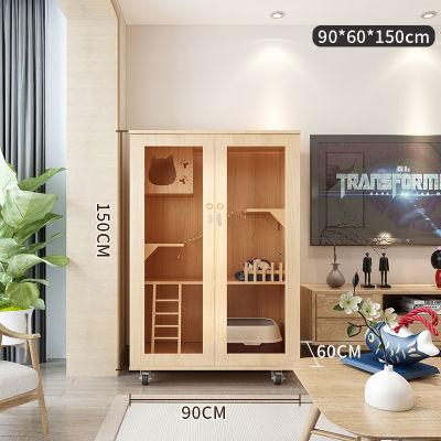 Apartment Solid Wood House Luxury Home Cage Three-layer Super Large Cat Cabinet Villa