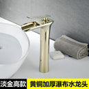 Water House Faucet All Copper Nordic Hot and Cold Black Gold Household Bathroom Basin Water Tap