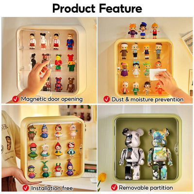 3 Layers Wall Acrylic Display Box Shelf Blind Box Popmart Figurines Display Case Storage with Rack