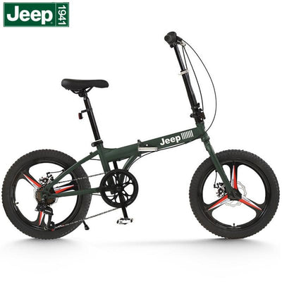 JEEP Folding Bicycle 7 Speed Foldable Mountain Bike 20 Inch Men's And Women's Bicycle