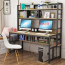 Multifunctional Study Table Laptop Table Home Office Desk with Bookshelf Storage Rack Display Shelf