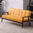 Simple Solid Wood Sofa Leather Sofa For Living Room Small Apartment