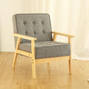 Solid Wood Armchair Fabric Single Sofa Chair Cafe Lounge Chair Double Bedroom Small Sofa