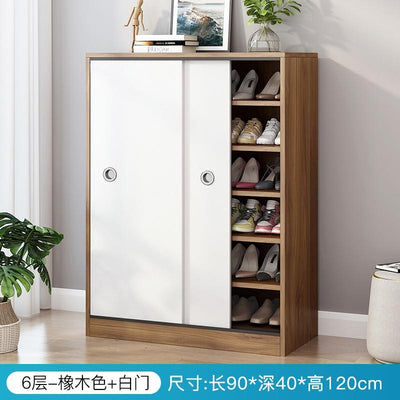 Shoe Rack Home Entrance Simple Modern High Vertical Sliding Door Shoe Rack Balcony Storage Solid